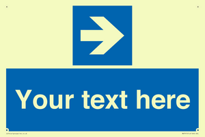 Custom Directional signage blue right arrow 